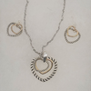 Tri Heart Necklace and Earrings