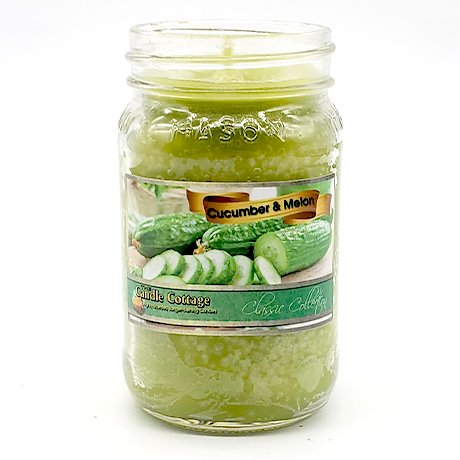 Jar - Cucumber & Melon 14oz. Mason Jar Colored Candle