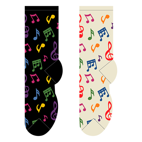 Music Notes Women's Socks 2 Pair