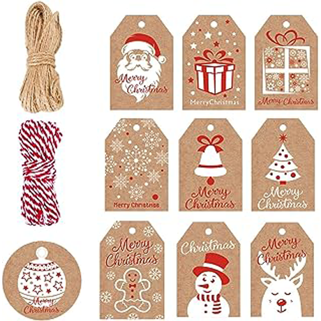Wrapping Kraft Holiday Gift Tags - Set of 24