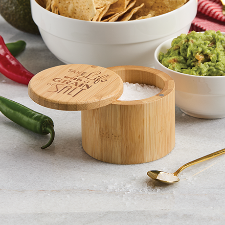Bamboo Salt Box with Swivel Lid
