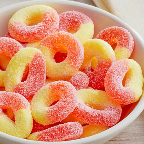 Sweets - Gummi Peach Rings 7oz