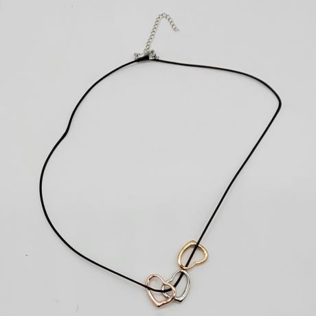Tri Colored Heart Necklace