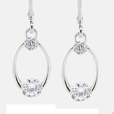 Crystal Oval Drop Earrings
