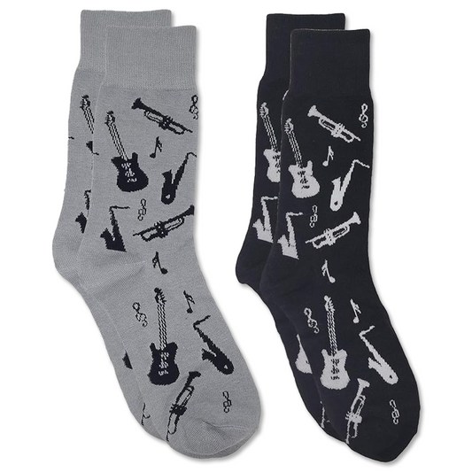 Men's Socks- Musical Instruments 2 Pair