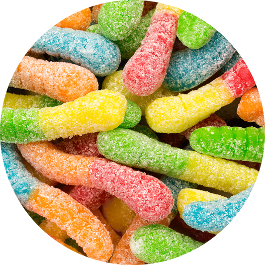 Gummi Worms Assorted Mini Sour Fruit 4.5 lb. bag