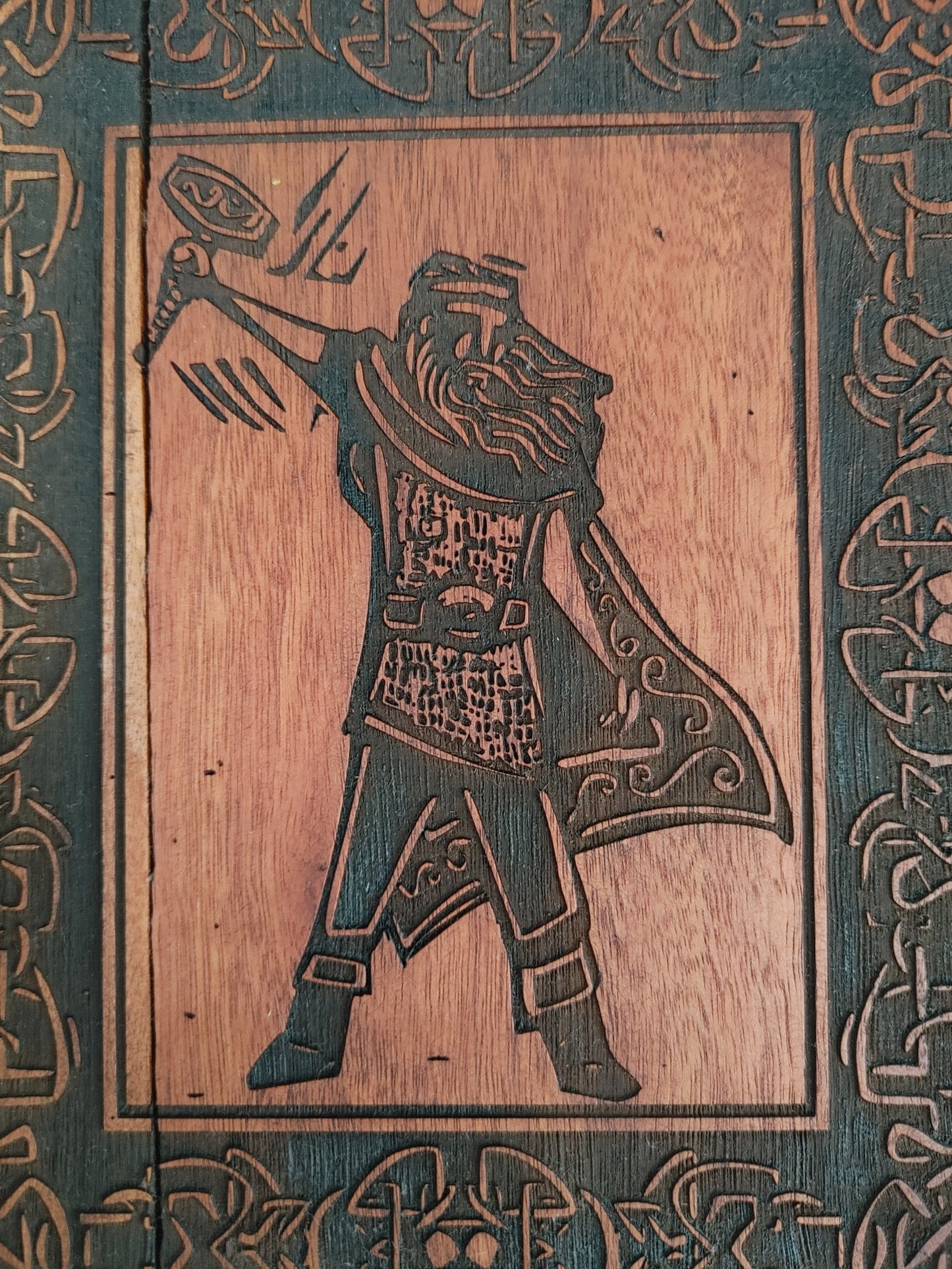 Thor Norse God Wood Art Sign