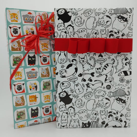 Cats and Kittens Wrapping Paper Reversible with a Holiday and All Occasion Designs