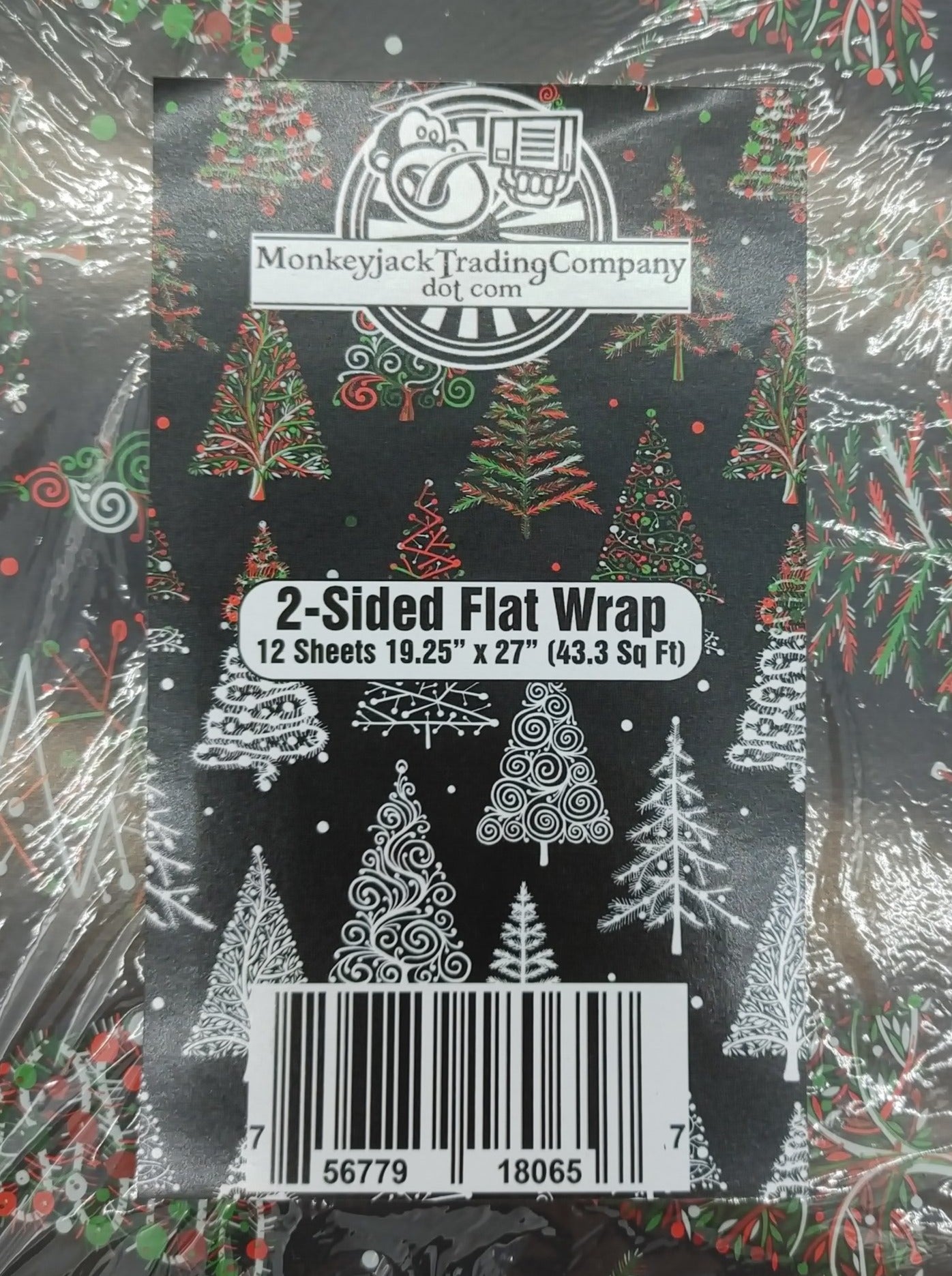 Christmas Tree Wrapping Paper Reversible with Two Designs