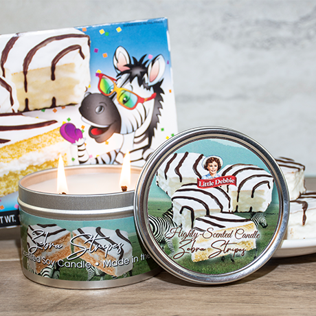 Little Debbie Zebra Stripes Double Wick Candle