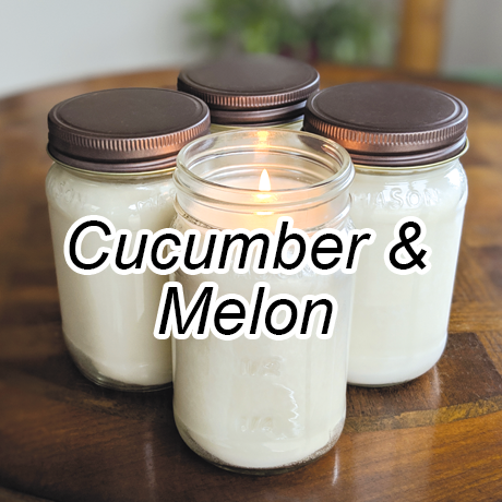 Jar - Cucumber & Melon 14oz. Mason Jar Colored Candle