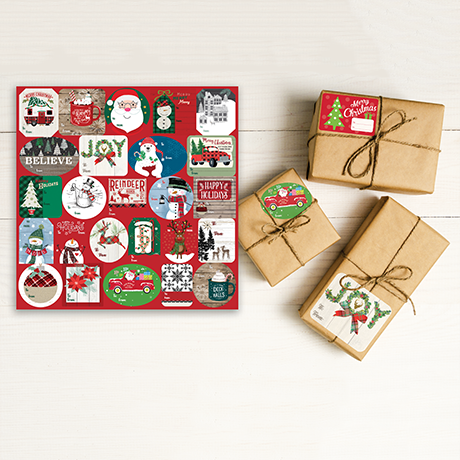 Wrapping Holiday Sticker Tag 100 Tags