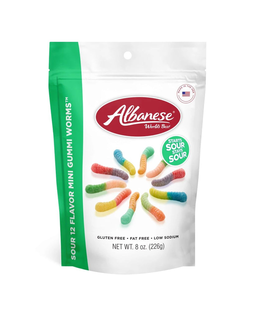 Sour Mini Gummi Worms  - 8 oz.