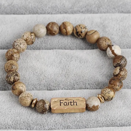 Brown Faith Stretch Bracelet