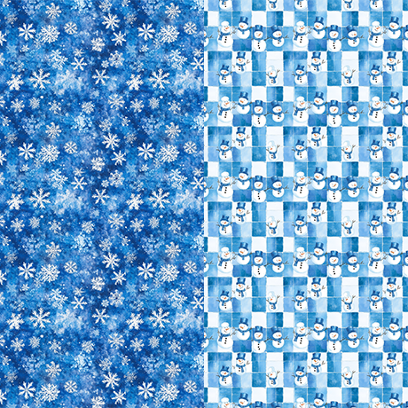 Snowflakes & Snowman Reversible Flat Wrap