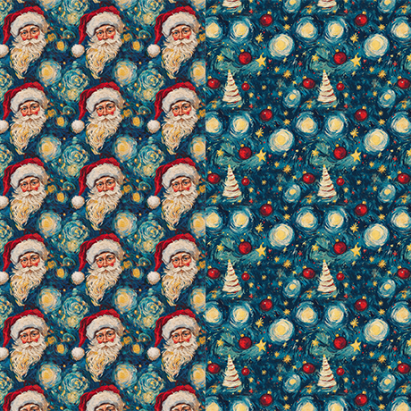 Starry Holiday Night Reversible Flat Wrap