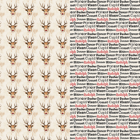 Rudolph & Reindeers Reversible Flat Wrap