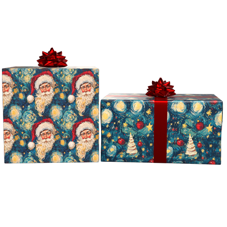 Starry Holiday Night Reversible Flat Wrap