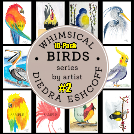 Whimsical Birds 10-pack #2
