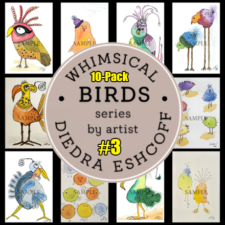 Whimsical Birds 10-pack #3