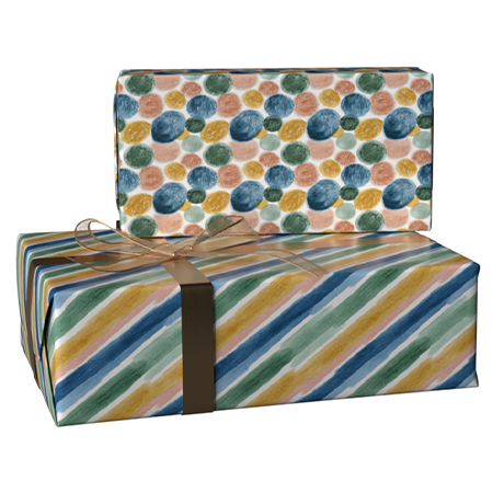 Spring Stripes & Circles Reversible Flat Wrap
