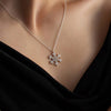 Crystal Snowflake Pendant Necklace - Xl1491-Silver