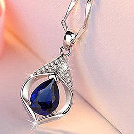 Sapphire Blue Crystal Necklace