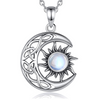 Celtic Sun and Moon Necklace - White