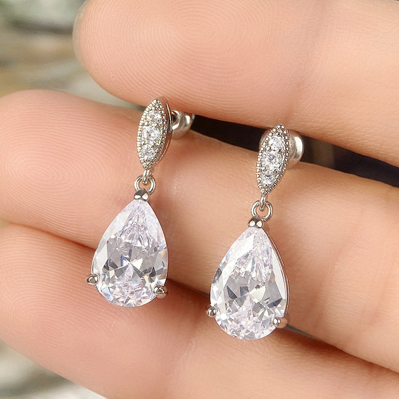 Crystal Pear Drop Earrings