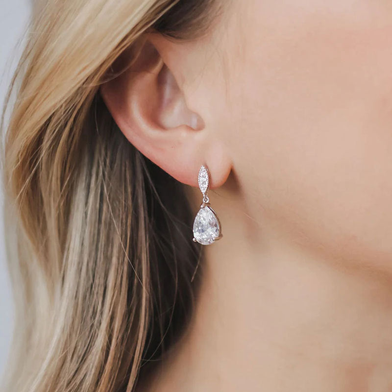 Crystal Pear Drop Earrings