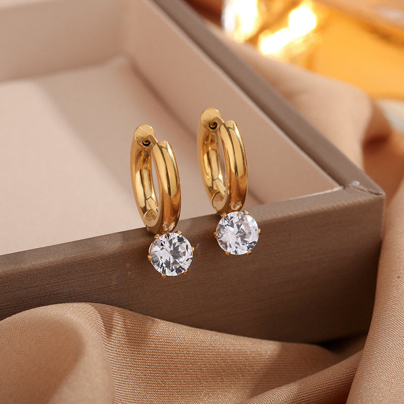 Gold Hoop Crystal Earring