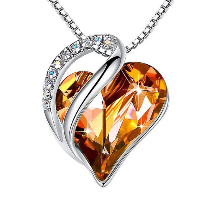 Infinity Heart Birthstone Necklace