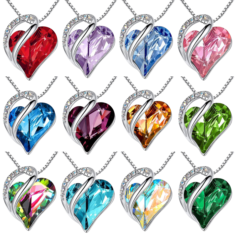 Infinity Heart Birthstone Necklace