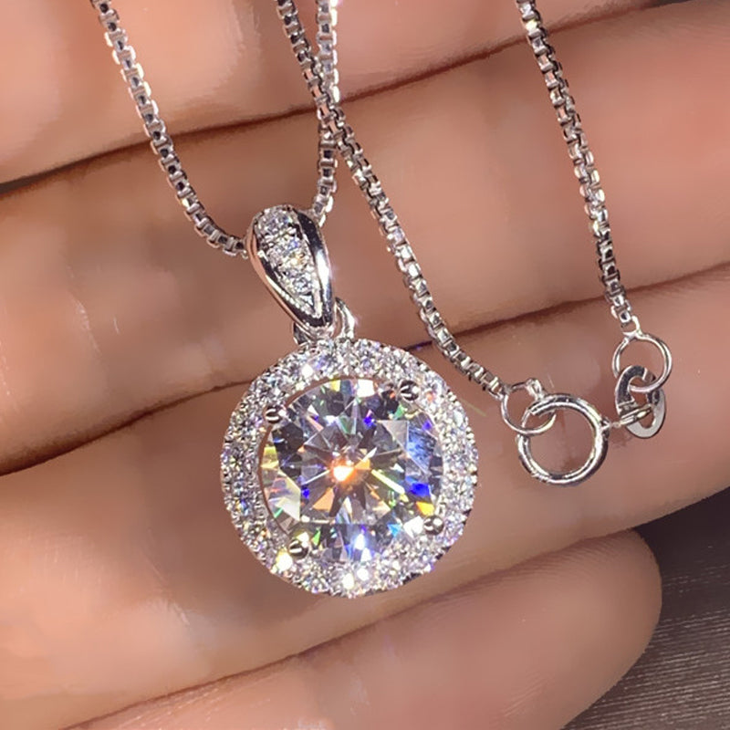 Crystal Halo Necklace & Earrings Set