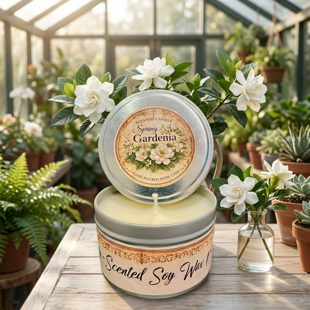 Tin 8oz - Spring Gardenia Candle