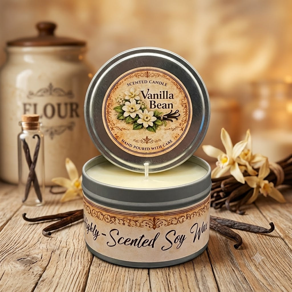 Tin 8oz - Vanilla Bean Candle