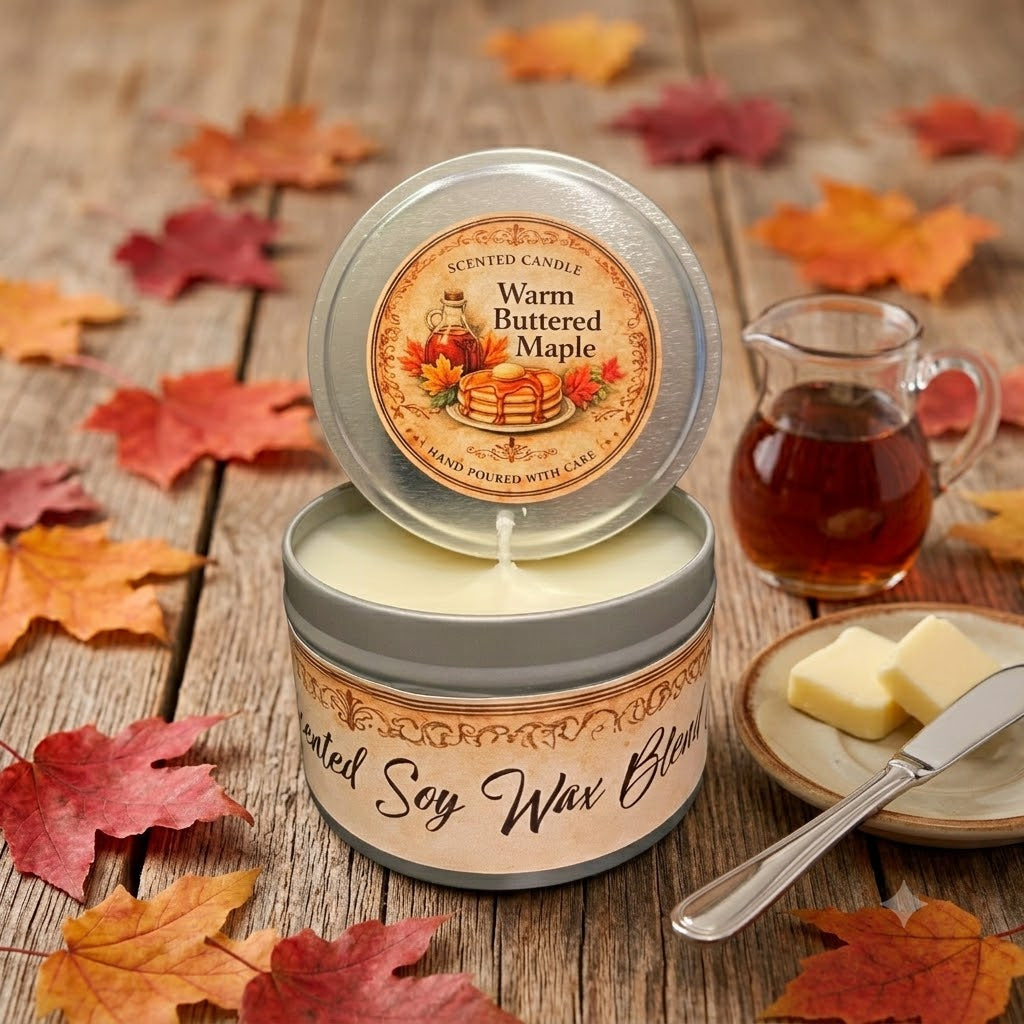 Tin 8oz - Warm Buttered Maple Candle