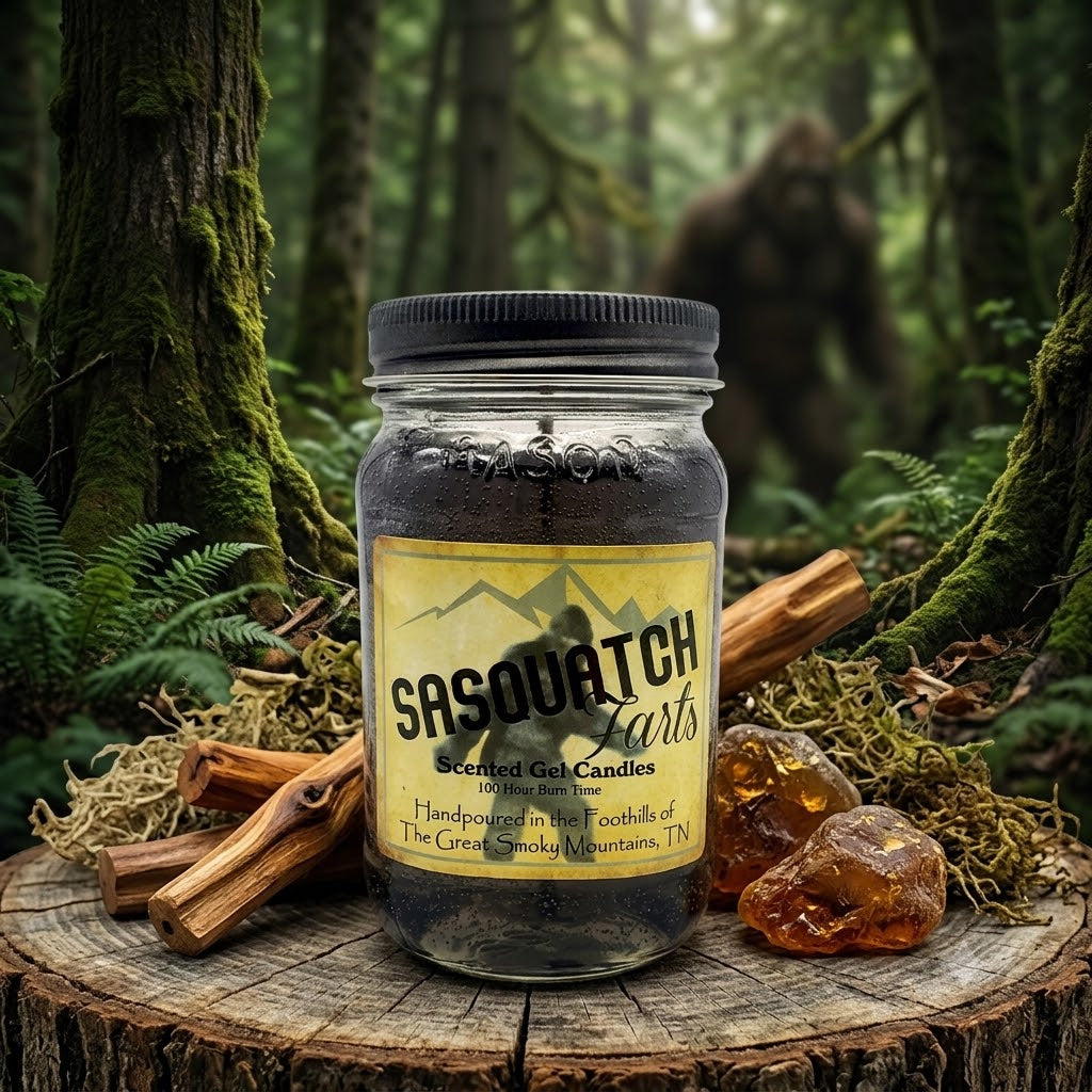 Gel Candle - Sasquatch Farts 14oz Mountain Moonshine