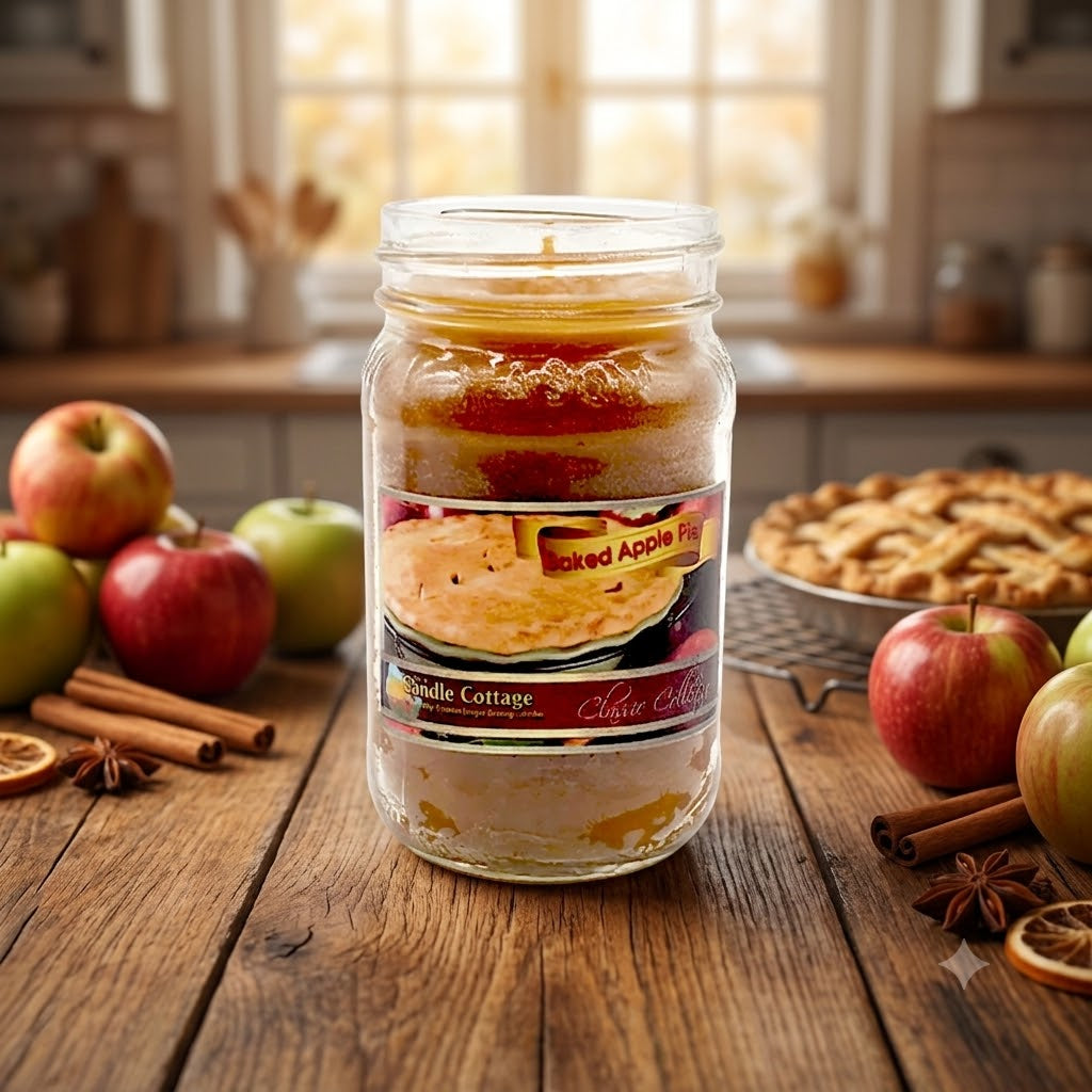 Jar - Baked Apple Pie 14oz. Mason Jar Colored Candle