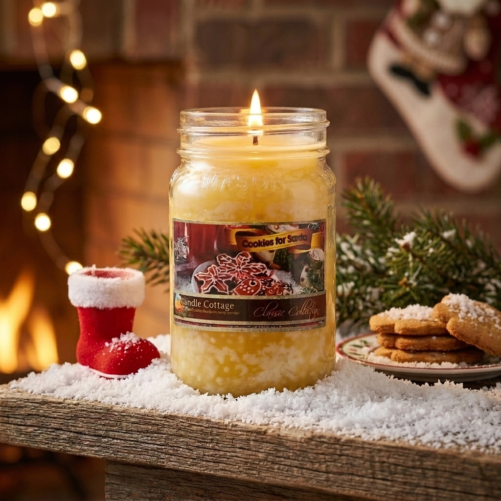 Jar - Cookies for Santa 14oz. Mason Jar Colored Candle