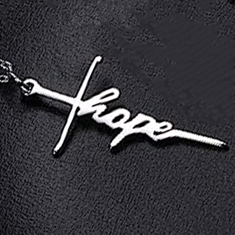 Hope Cross Script Necklace
