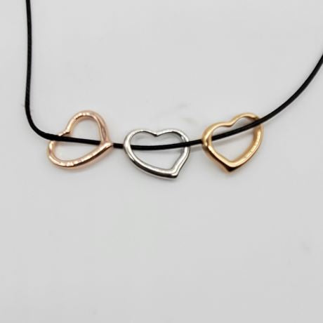 Tri Colored Heart Necklace