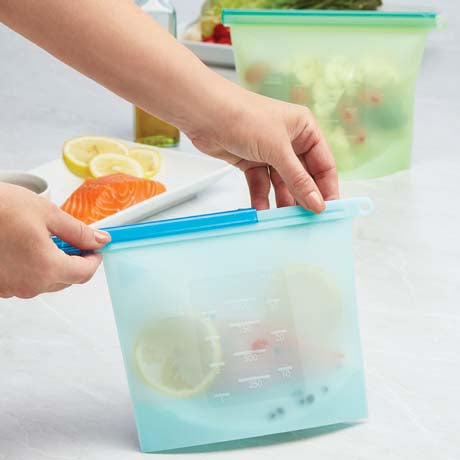 Reusable Silicone Food Bags, Set of 2