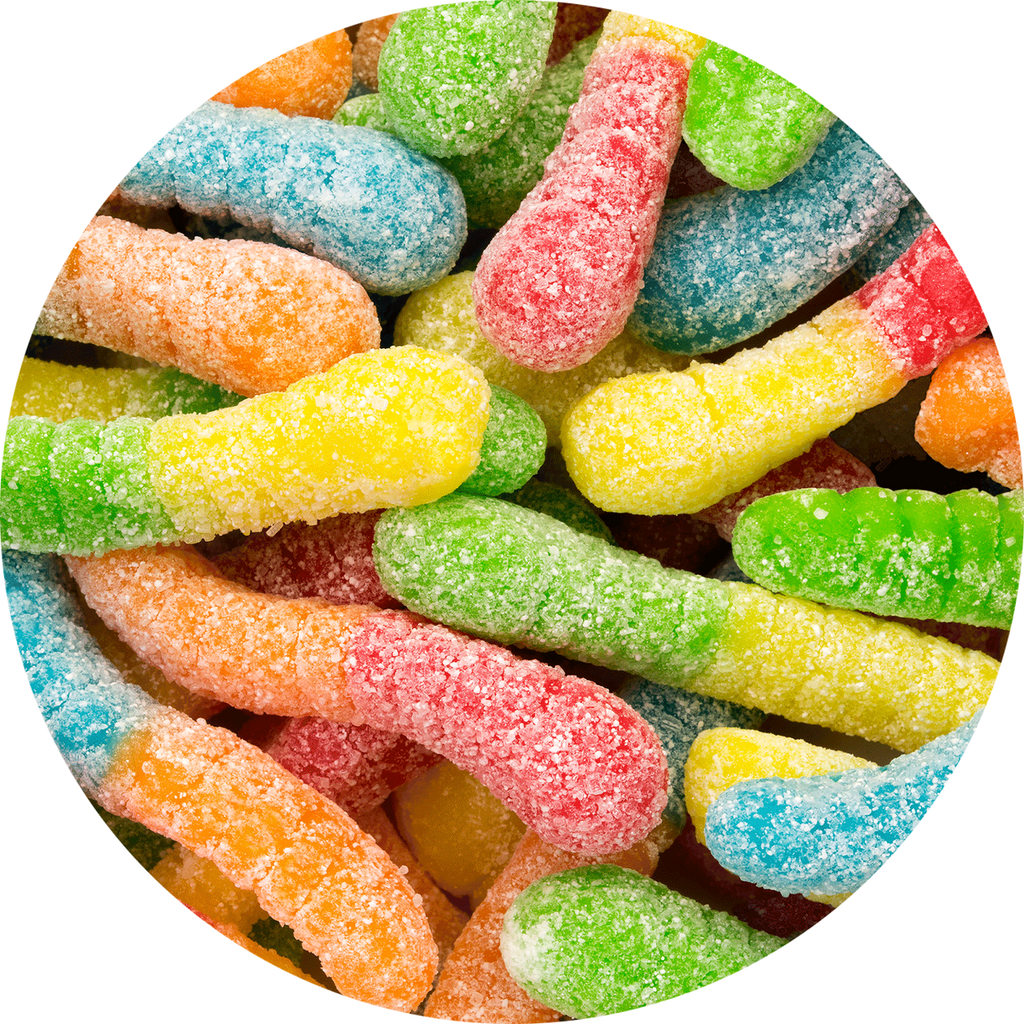 Gummi Worms Assorted Mini Sour Fruit 4.5 lb. bag