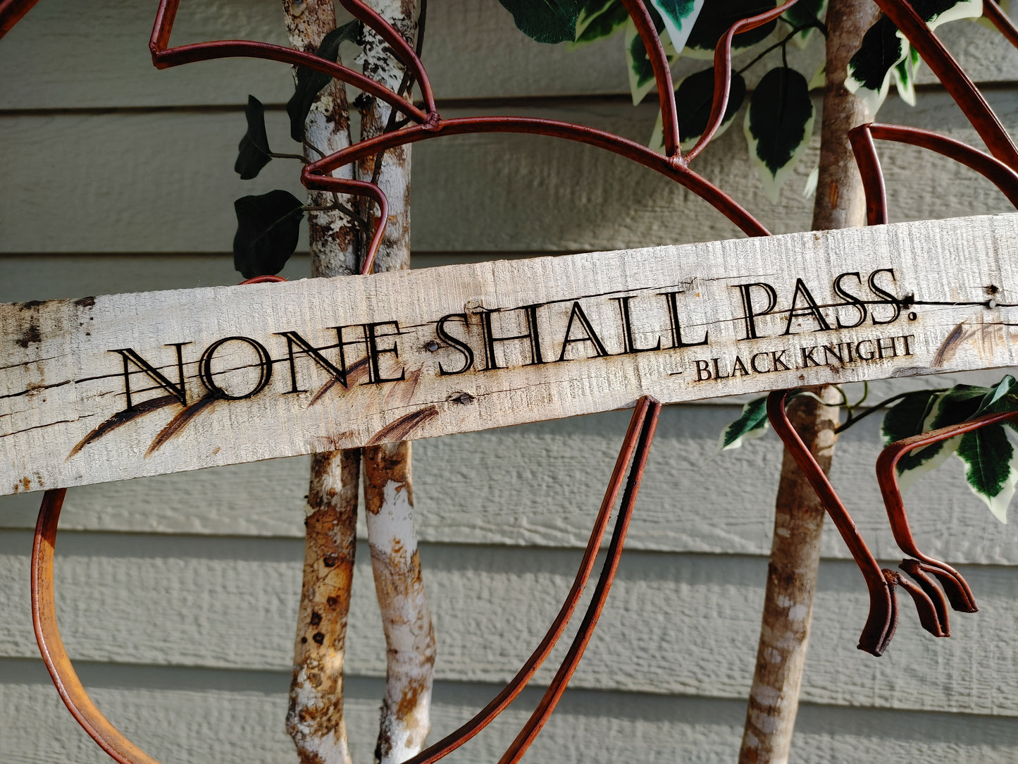 Monty Python - None Shall Pass Wood Quote Sign