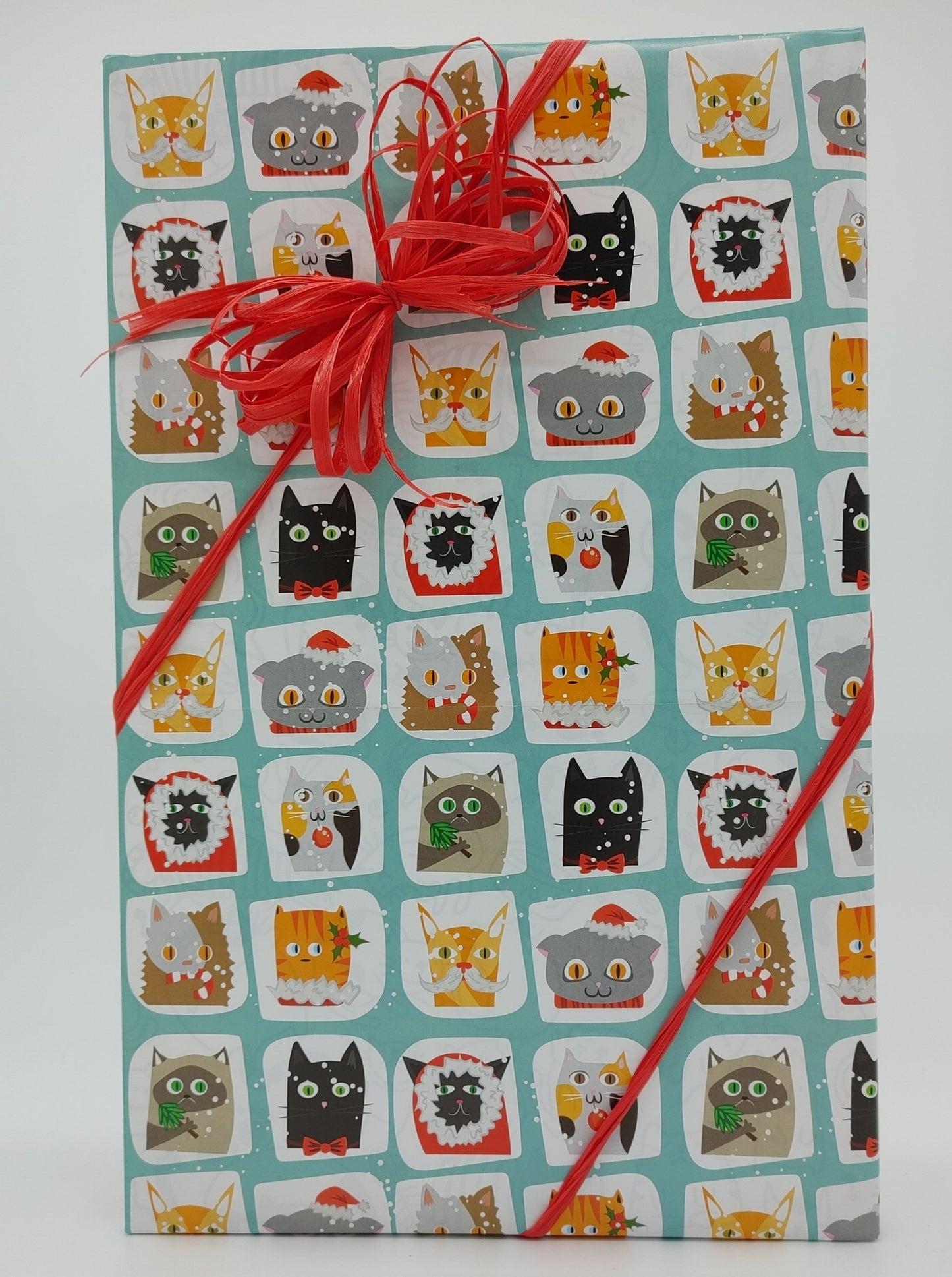Cats and Kittens Wrapping Paper Reversible with a Holiday Design and an All Occasion Design