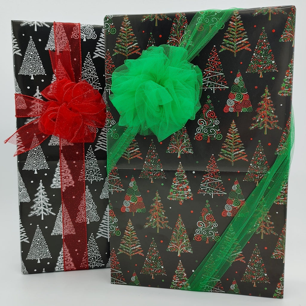 Christmas Tree Wrapping Paper Reversible with Two Designs