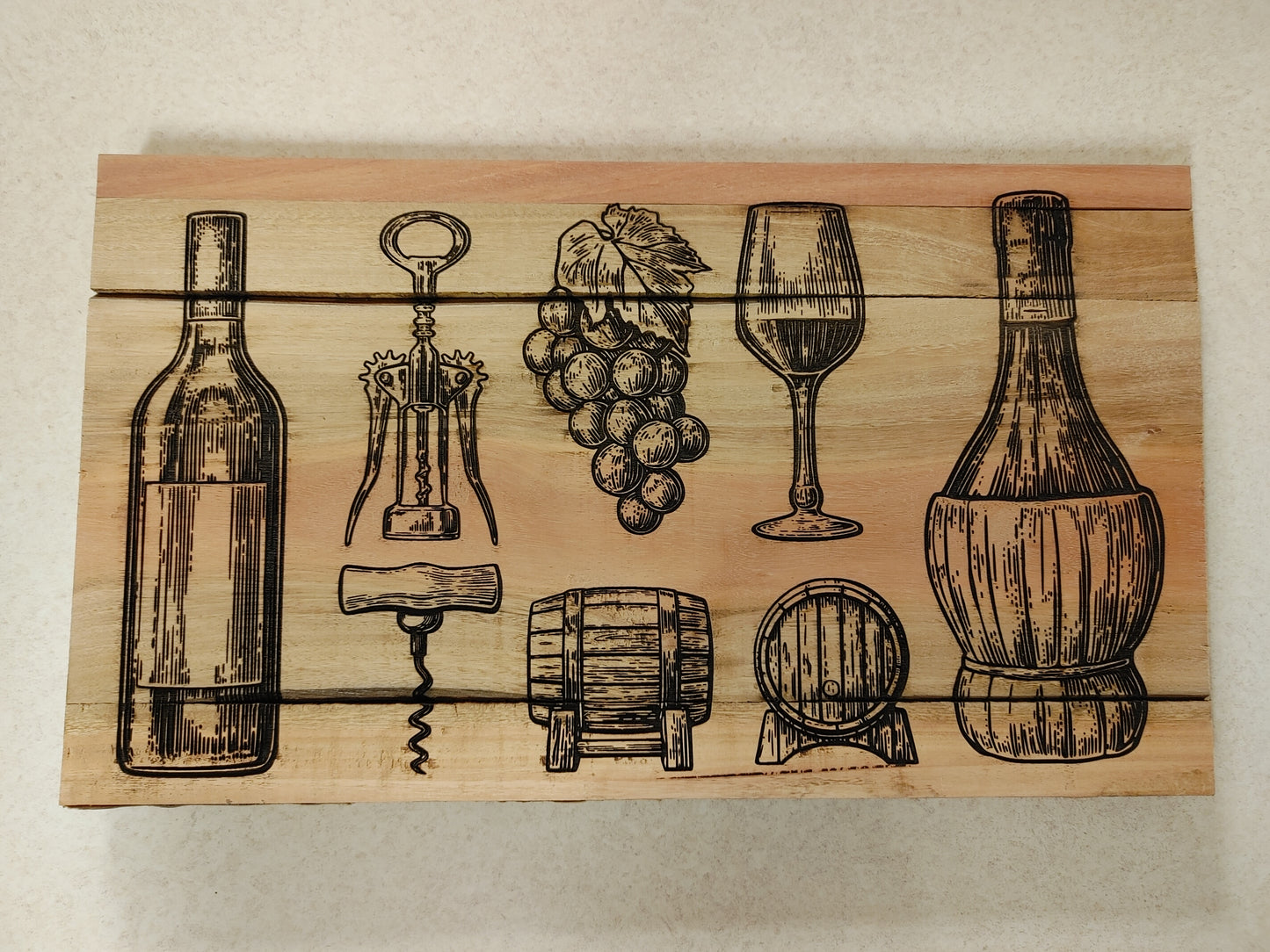 Wine Bottles and Tools Assortment Sign