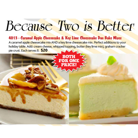 Caramel Apple Cheesecake & Key Lime Cheesecake Duo Bake Mixes